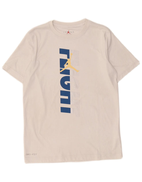 Jordan Boys Dri Fit grafisk T-shirt top 13-14 år XL Grå polyester