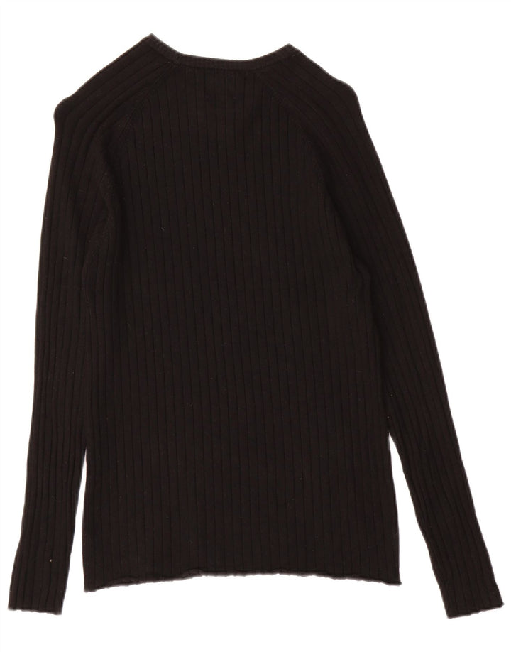 Zara Herre Boat Neck Jumper Sweater Small Black Viscose