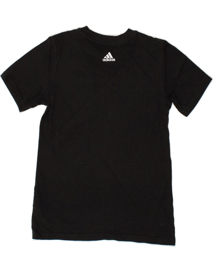 ADIDAS Boys Graphic T-Shirt Top 9-10 Years Black Cotton | Vintage Adidas | Thrift | Second-Hand Adidas | Used Clothing | Messina Hembry 