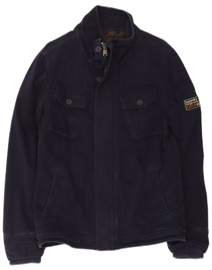 Superdry Herre Sherpa Utility Jacket UK 38 Mellem marineblå bomuld