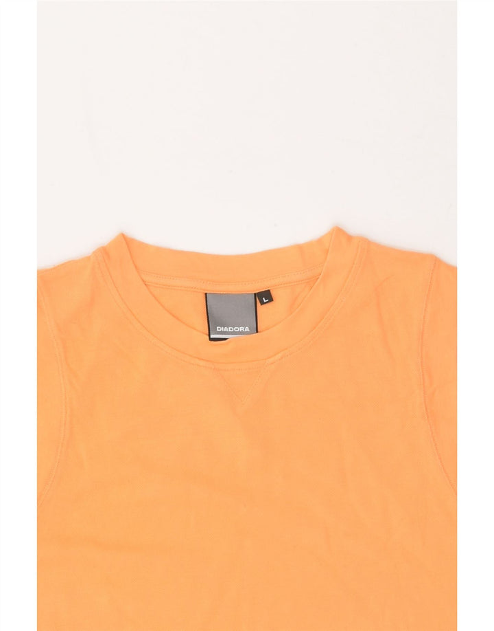 DIADORA Womens Vest Top UK 14 Large Orange Cotton | Vintage Diadora | Thrift | Second-Hand Diadora | Used Clothing | Messina Hembry 