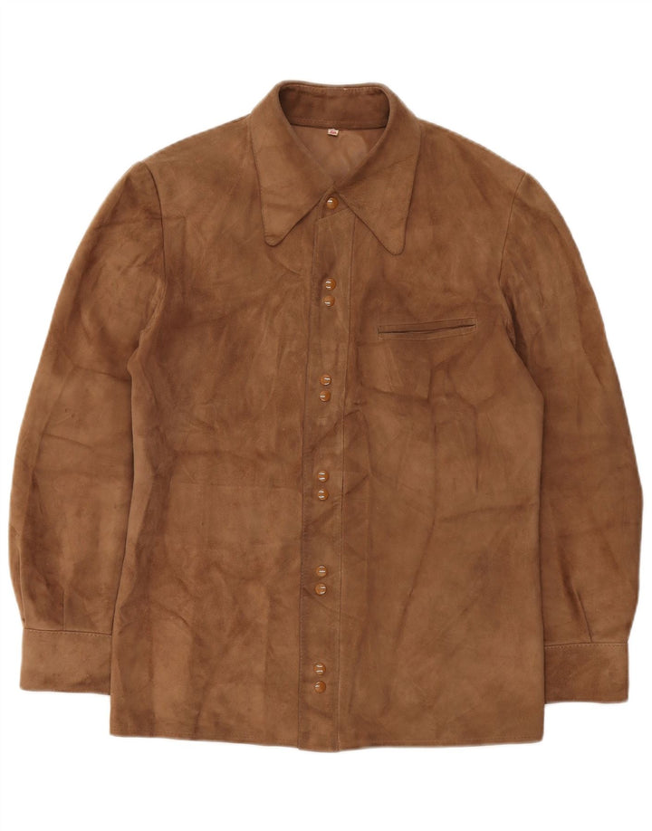 Vintage herre ruskindsskjorte IT 50 Medium Brun
