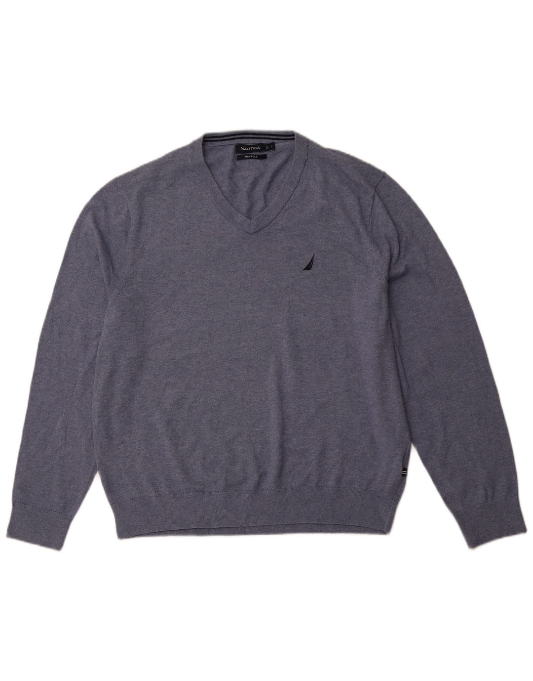 NAUTICA Herre Navtech V-hals sweater Stor blå bomuld