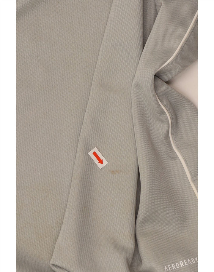 ADIDAS Herre Aeroready Zip Neck Pullover Træningsdragt Top XL Grå Polyester