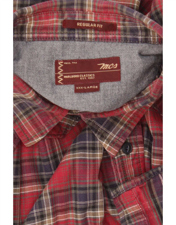 Marlboro Classics Herre Regular Fit Flanellskjorte 3XL rød ternet