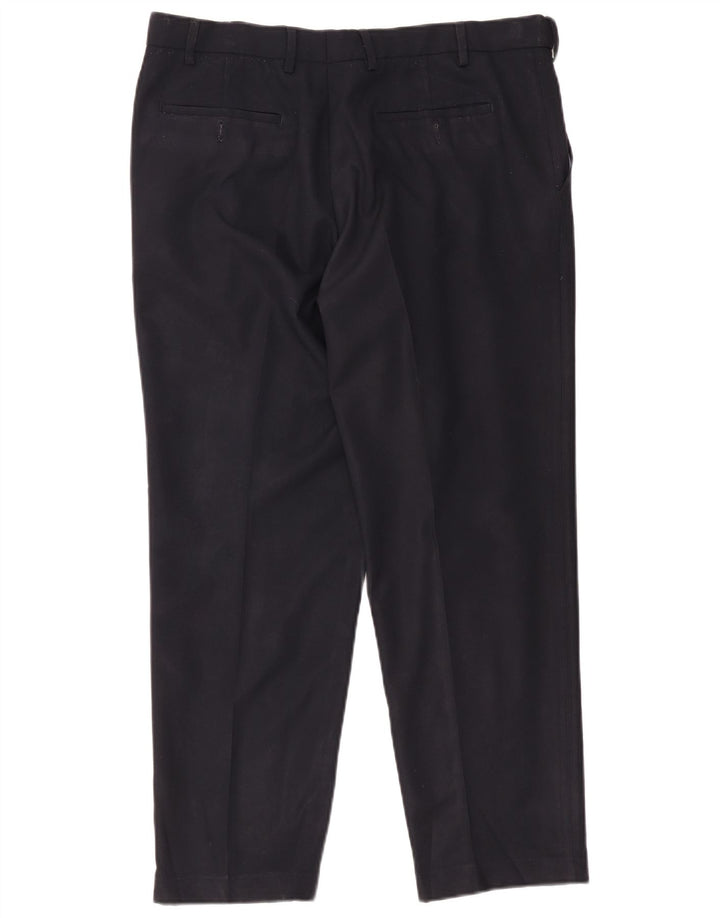 Marks & Spencer Herre Regular Chino Bukser W38 L29 Navy Blue Polyester
