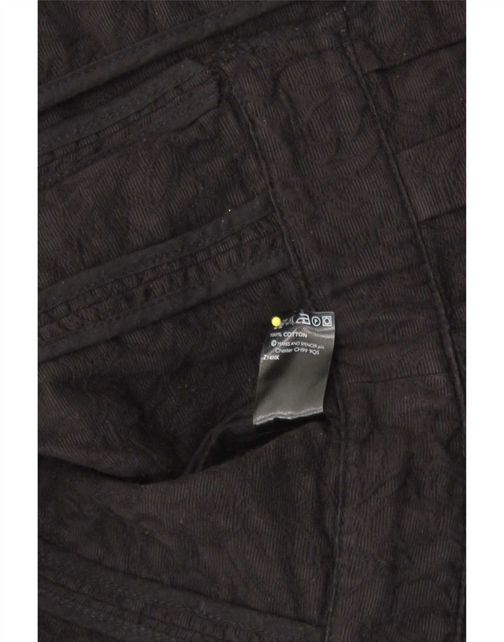 Marks & Spencer Womens Crop 3/4-ærmet blazerjakke UK 14 Large Black