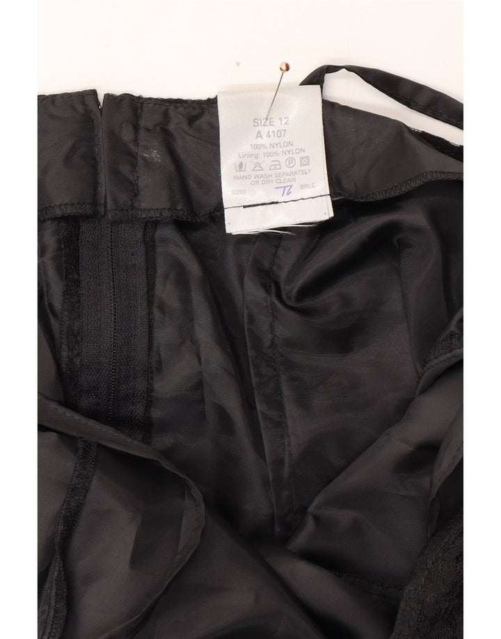 KLASSISK Dame A-Line Kjole UK 12 Medium Black Floral Nylon