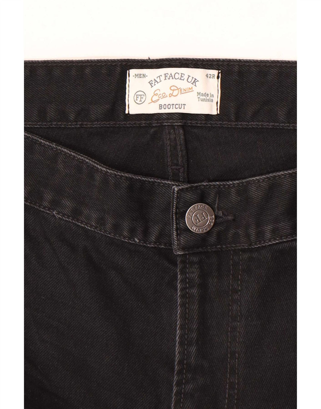 Fat Face Herre Bootcut Jeans W42 L31 Sort Bomuld