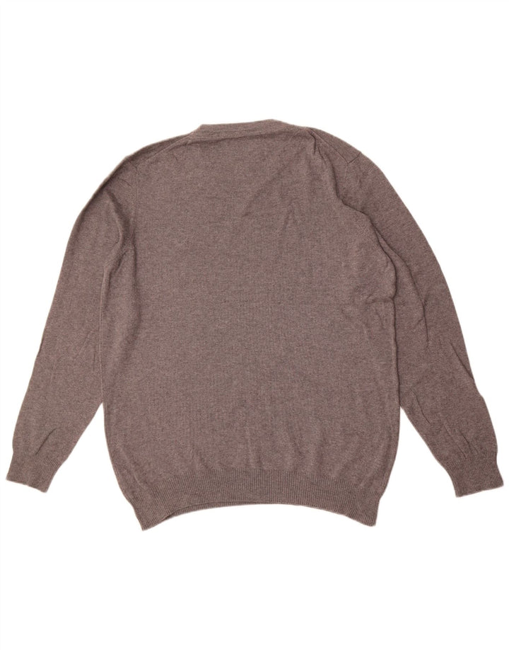 Lyle & Scott Herre V-hals sweater Stor grå bomuld