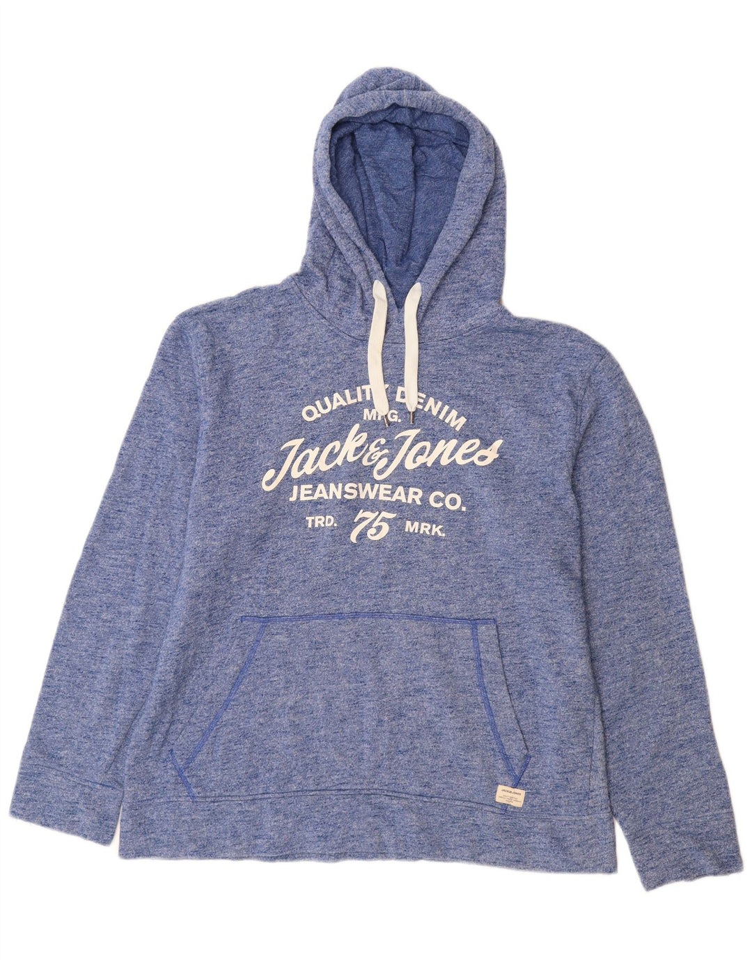 Jack & Jones Grafisk hættetrøje til mænd XL Blå Flecked Polyester