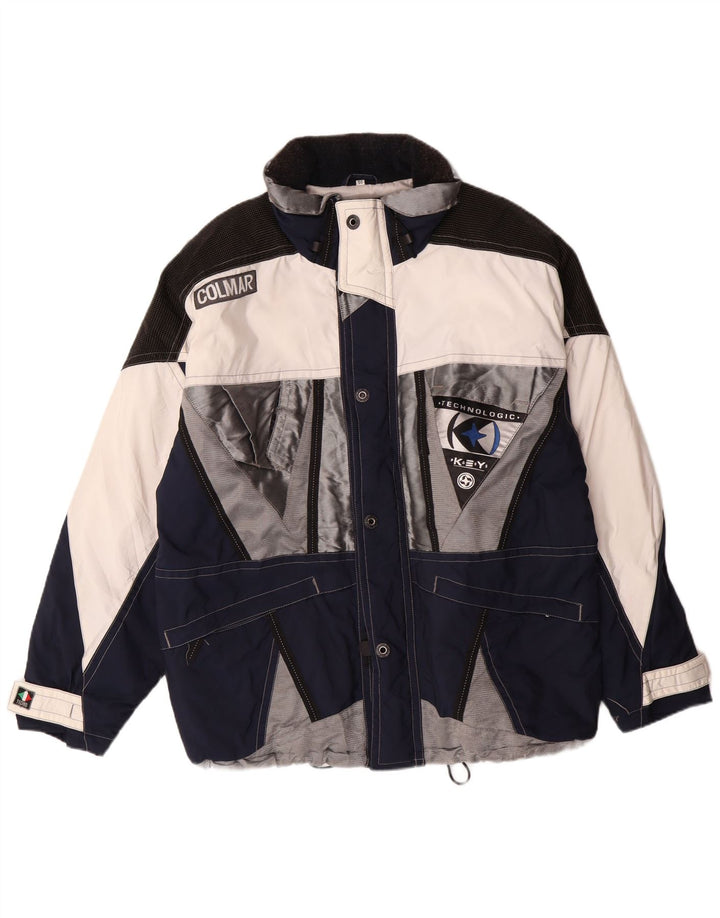 Colmar Skijakke med hætte til mænd IT 50 Medium Marineblå Colourblock Polyamid