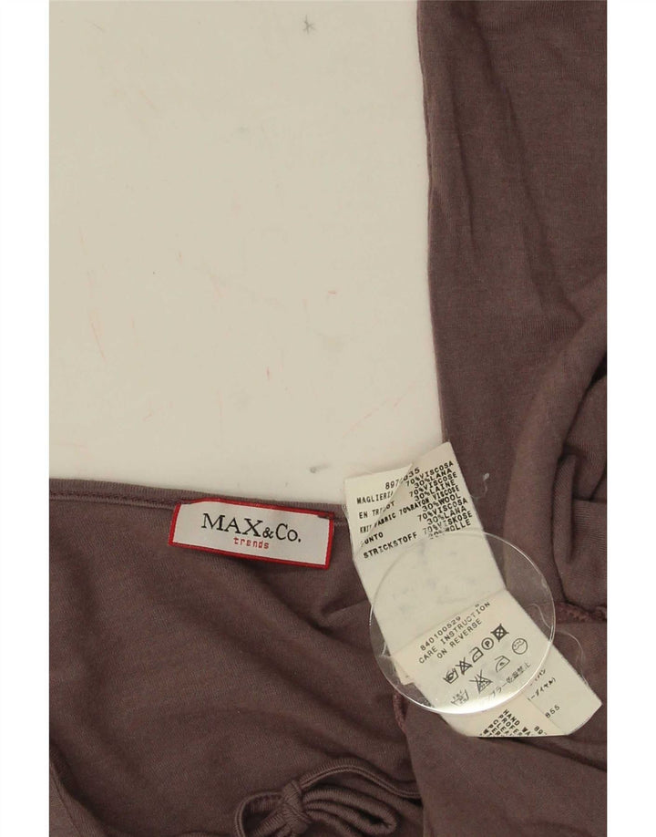 Max & Co. Dame Top 3/4 ærmer UK 12 Medium Brun Viscose