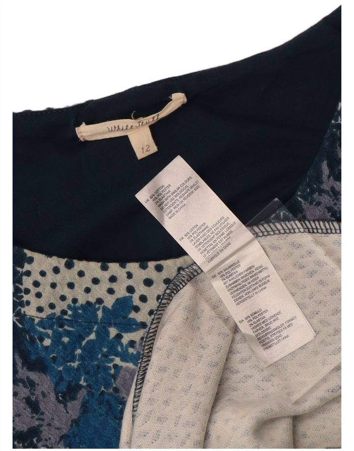White Stuff Womens 3/4-ærmet Shift Dress UK 12 Medium Navy Blue Floral