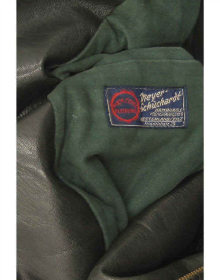 Vintage læderjakke til kvinder UK 14 Medium Sort