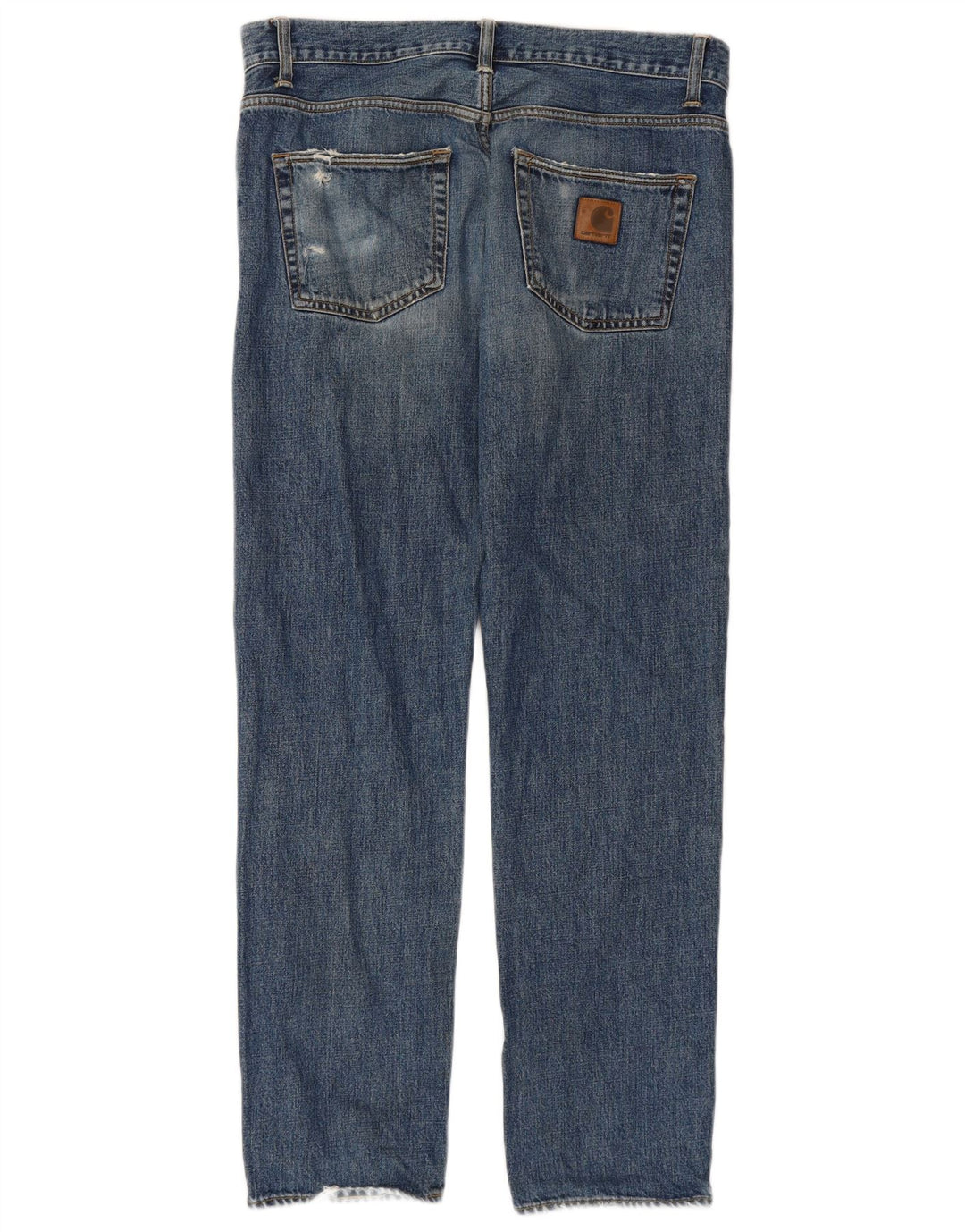 CARHARTT Straight jeans til mænd W34 L32 blå bomuld