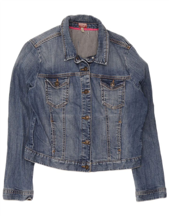 Joules Dame Crop Denim Jacket UK 16 Large Blue Cotton