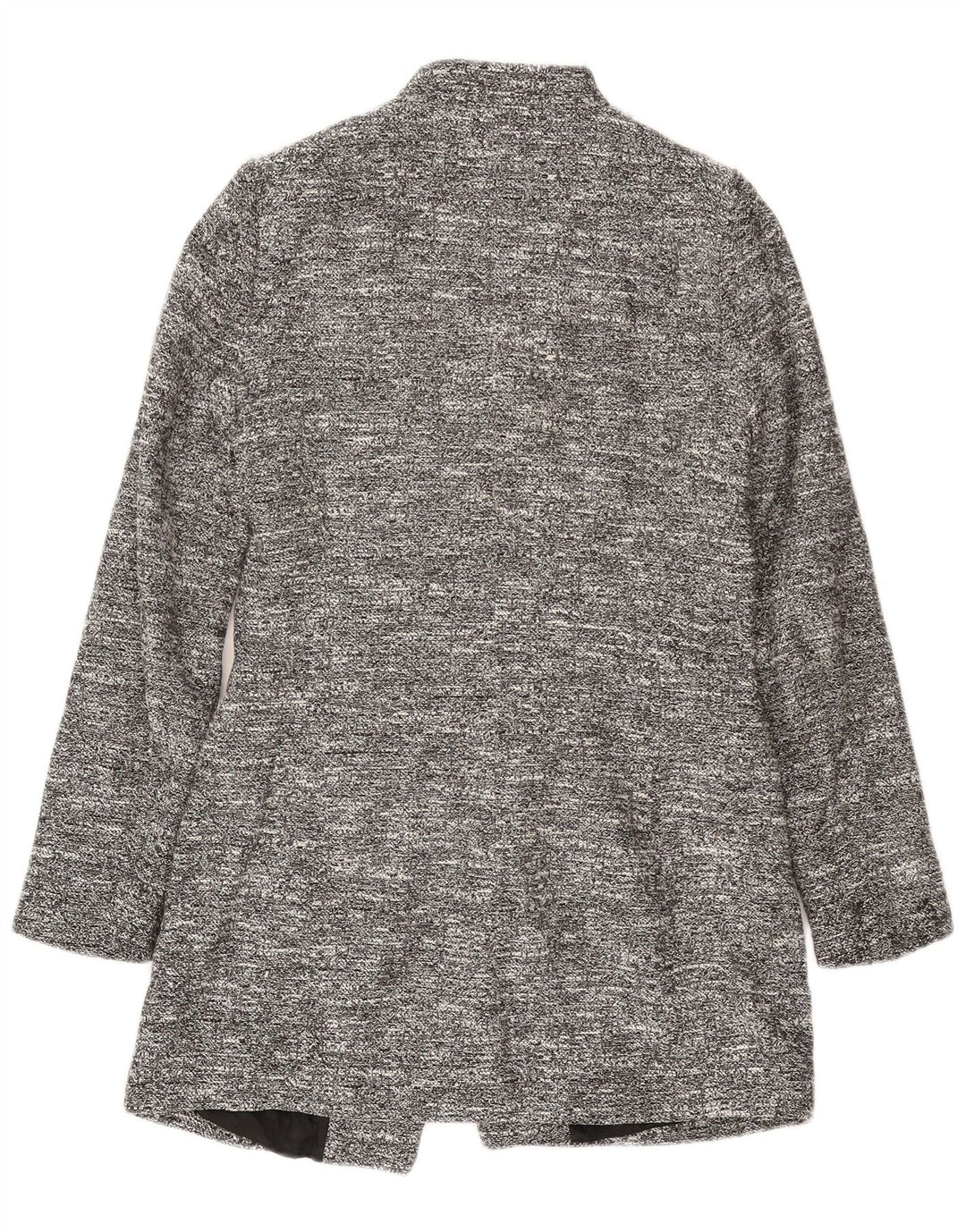 Zara Dame Longline Blazer Jacket UK 12 Medium Grey Flecked Acetate