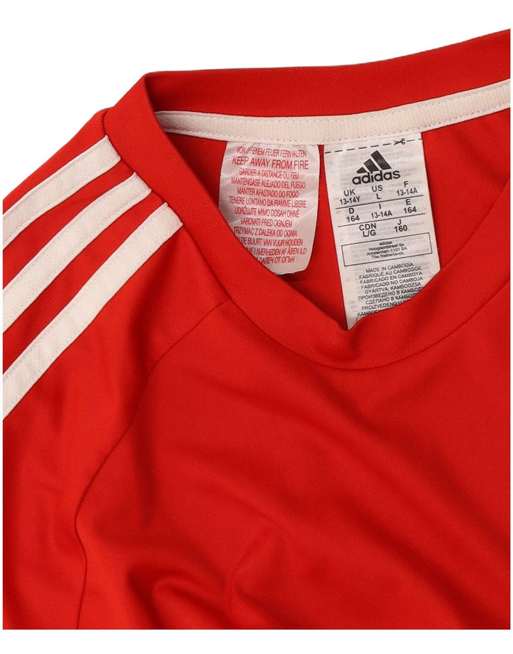Adidas Boys Aeroready T-Shirt Top 13-14 År Rød Polyester
