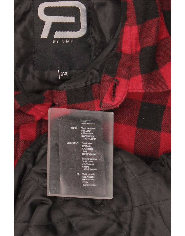 EMP Herre Lumberjack Flanel Shirt 2XL Rød Gingham Bomuld