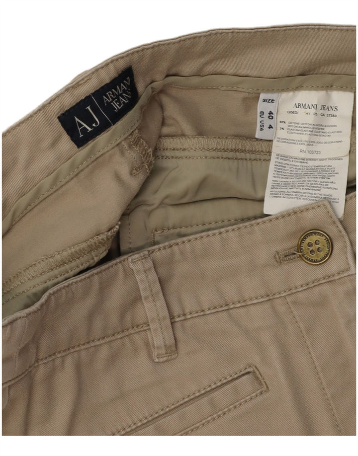 ARMANI Pencil Nederdel til kvinder EU 40 Medium W30 Beige Bomuld