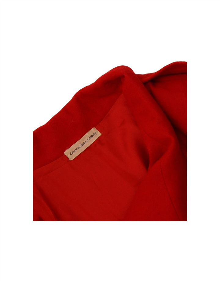 VINTAGE Womens Military Overcoat UK 18 XL Red