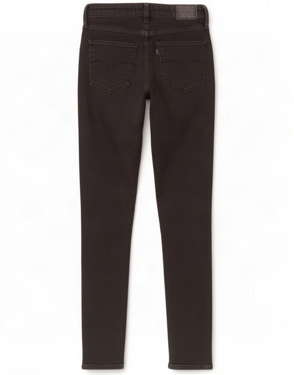 Levi's Womens 721 High Rise Skinny Jeans W27 L30 Black Cotton