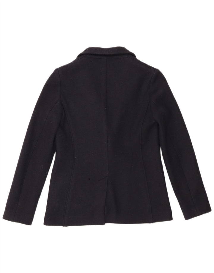 JIGSAW Dame 1 Knap Blazer Jacket UK 8 Small Navy Blue Virgin Wool
