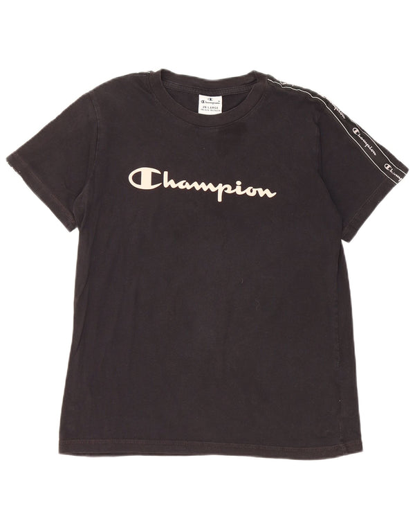 Champion piger grafisk t-shirt top 15-16 år 2XL sort bomuld