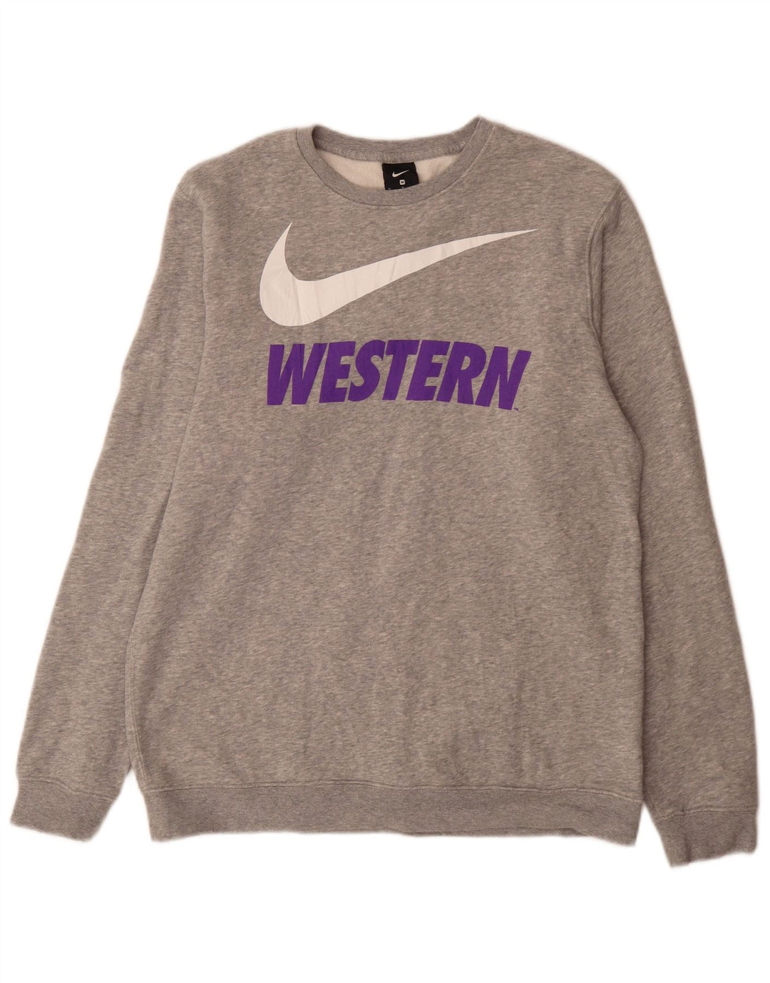 Nike grafisk sweatshirt til mænd, medium grå flækket bomuld