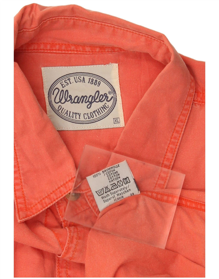 Wrangler Kortærmet Herreskjorte XL Orange Bomuld
