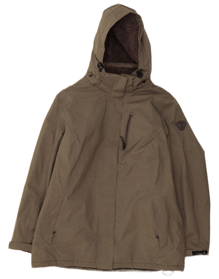 Killtec Dame Hooded Windbreaker Jacket US 16 2XL Khaki Polyester