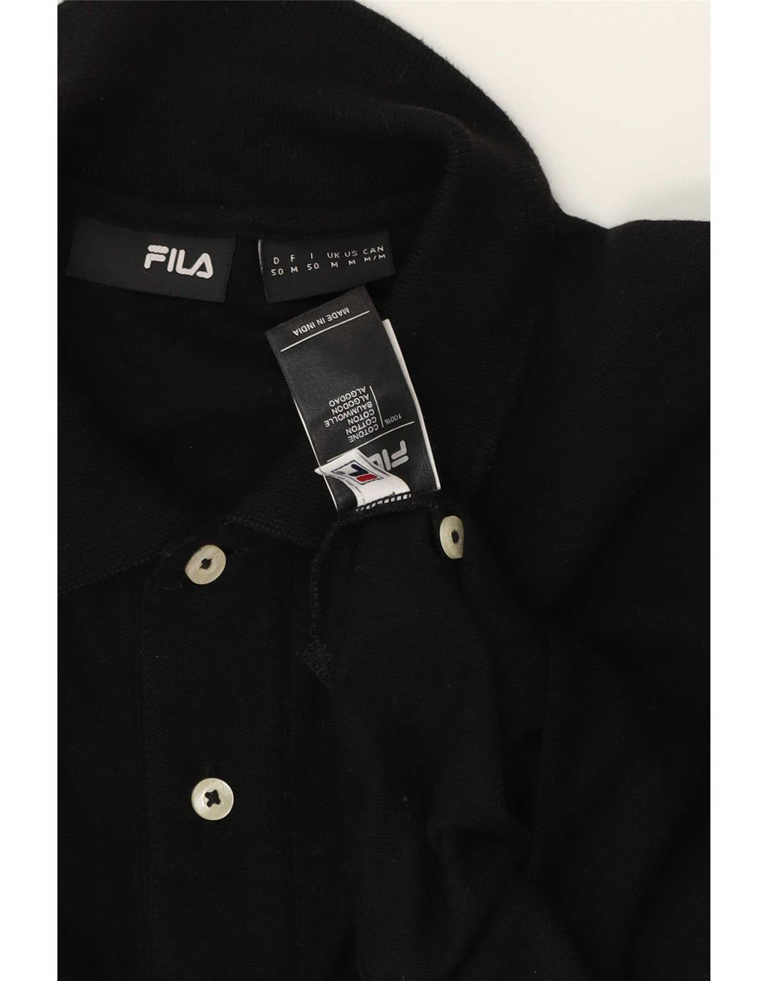Fila Herre poloshirt Medium Sort Bomuld