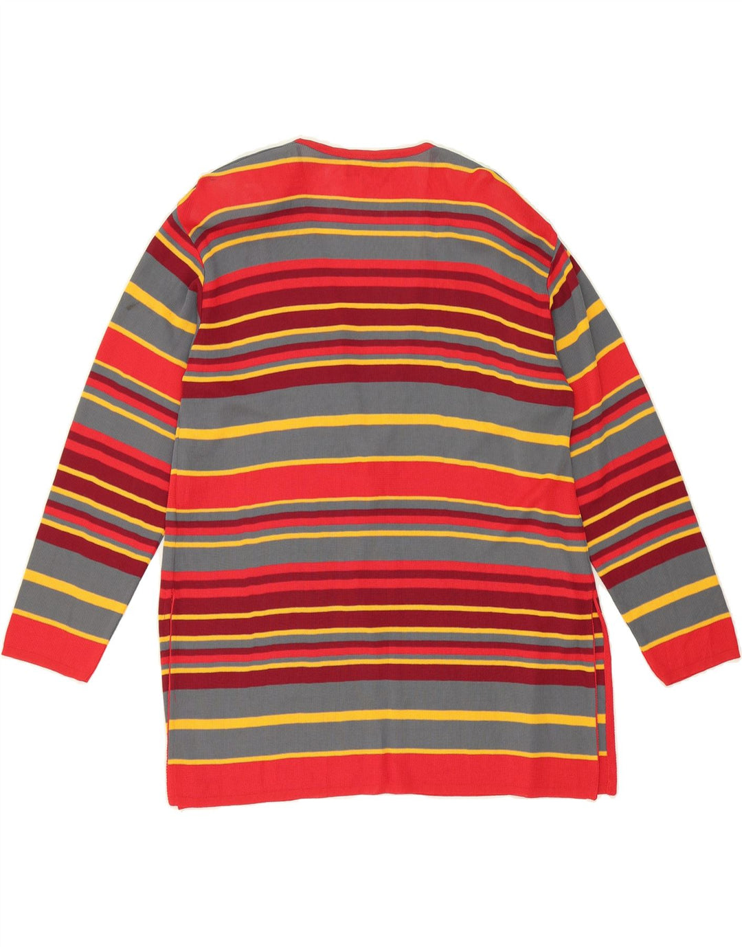VINTAGE Womens Cardigan Sweater EU 44 XL Multicoloured Striped Viscose Vintage Vintage and Second-Hand Vintage from Messina Hembry 