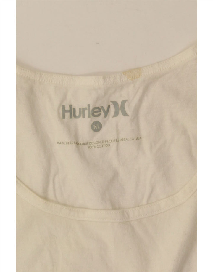 HURLEY Herre grafisk vest Top XL Hvid bomuld