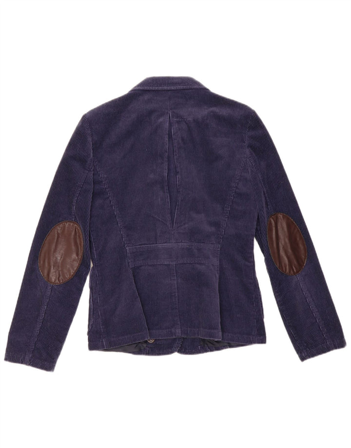 Benetton Dame 3-knaps Corduroy Blazer Jacket IT 42 Medium Navy Blue
