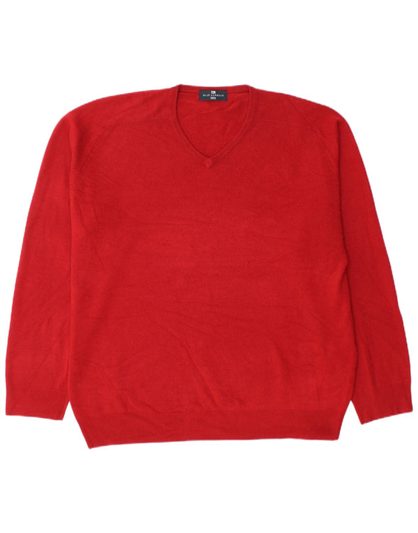 Marks & Spencer Herre Blue Harbor V-hals sweater XL Rød Akryl