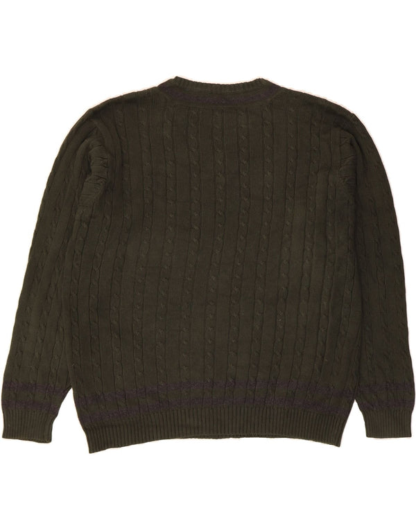 IZOD Herre V-hals sweater Stor grøn bomuld