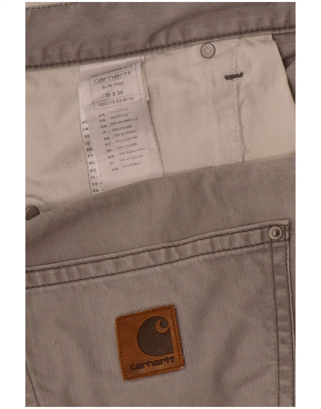 CARHARTT Herre Slim Casual Bukser W36 L34 Grå Bomuld
