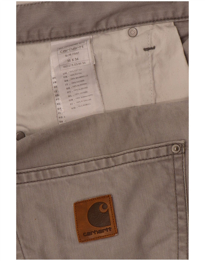 CARHARTT Herre Slim Casual Bukser W36 L34 Grå Bomuld
