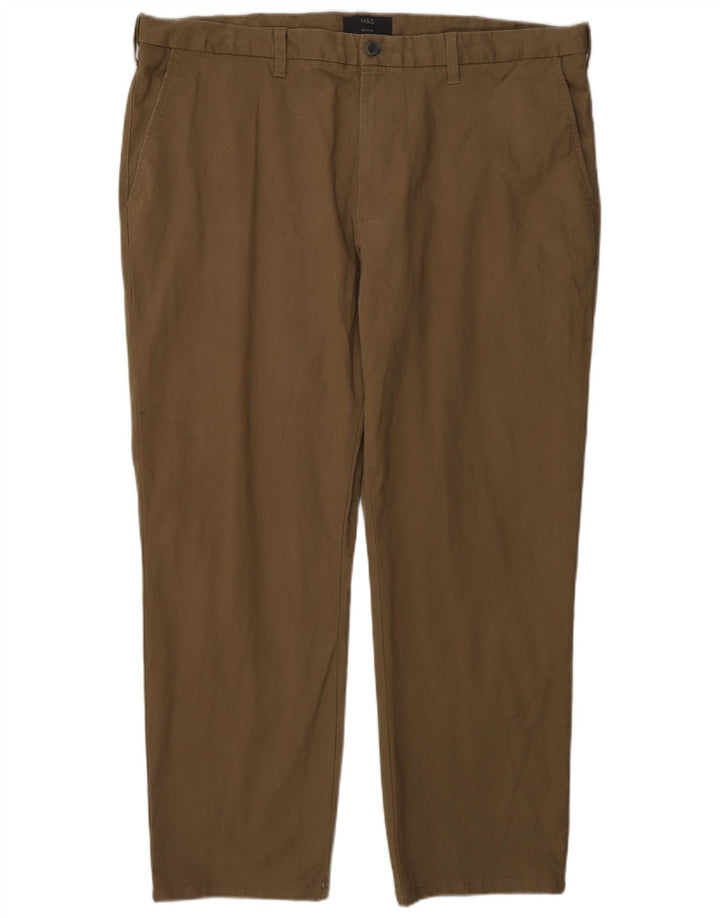 Marks & Spencer Herre Regular Fit Chinobukser W42 L29 Brun bomuld