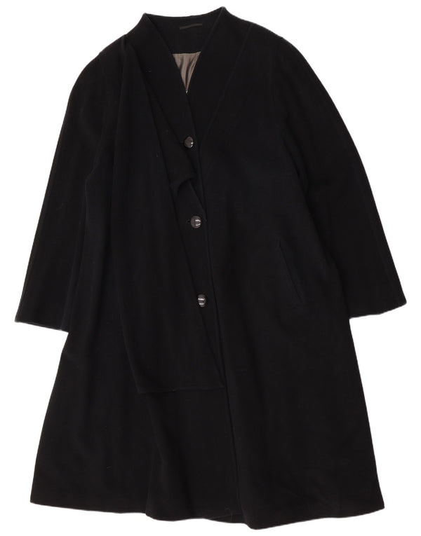 LADY H. Womens Oversized Overcoat IT 49 XL Black Lambswool