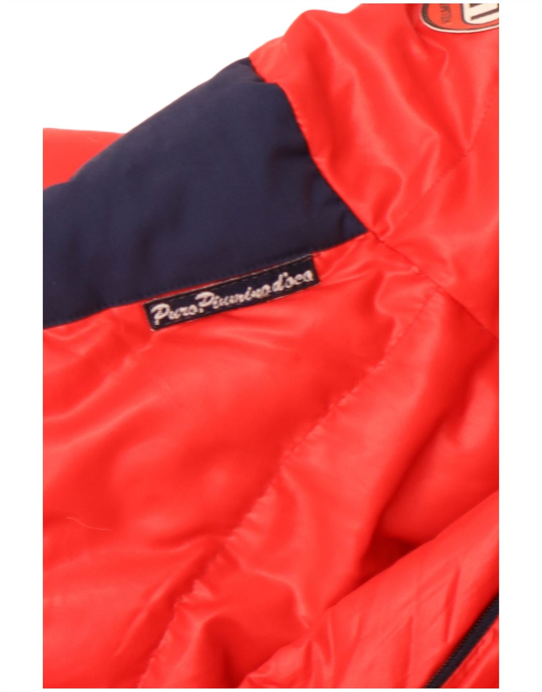 VINTAGE Polstret jakke til mænd UK 40 Stor rød farveblok polyamid