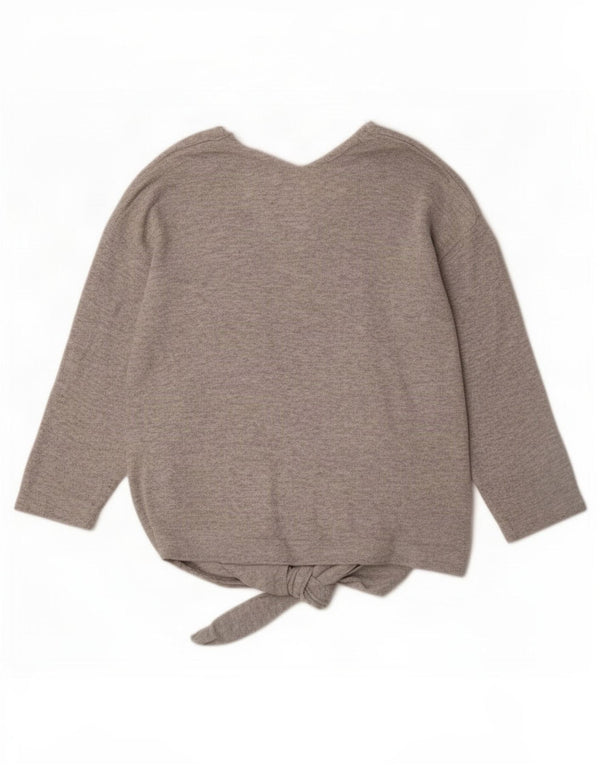 Marks & Spencer Dame 3/4-ærmet V-hals sweater UK 14 Large Grå