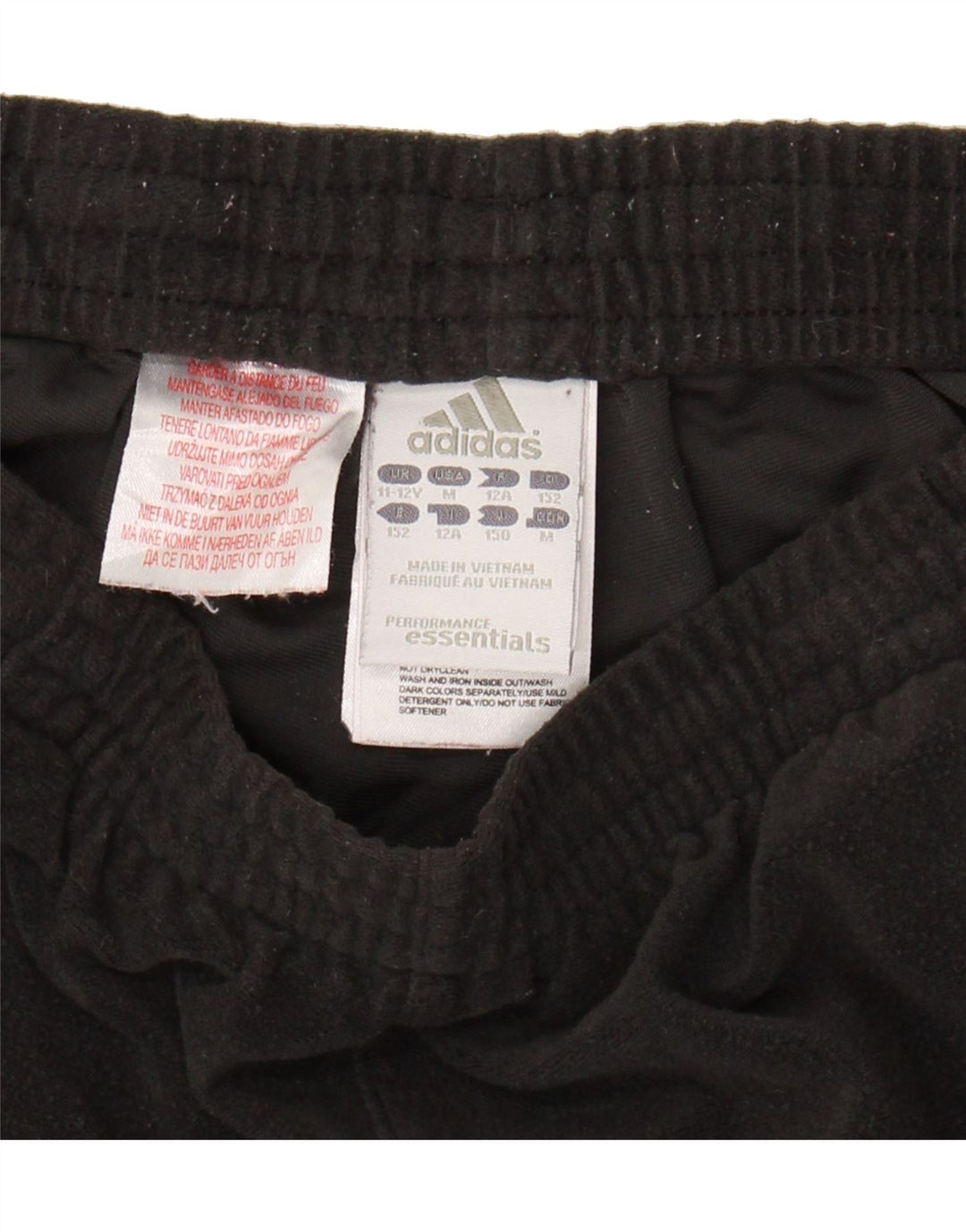 ADIDAS Girls Tracksuit Trousers Joggers 11-12 Years Medium Black Polyester Vintage Adidas and Second-Hand Adidas from Messina Hembry 