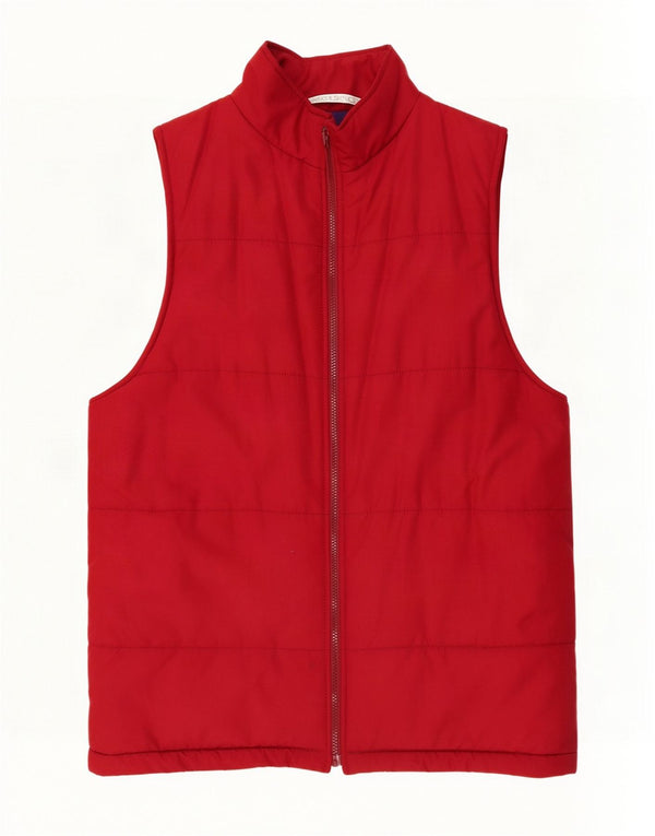 Marks & Spencer Dame St. Michael Polstret Gilet UK 8 Lille rød polyester