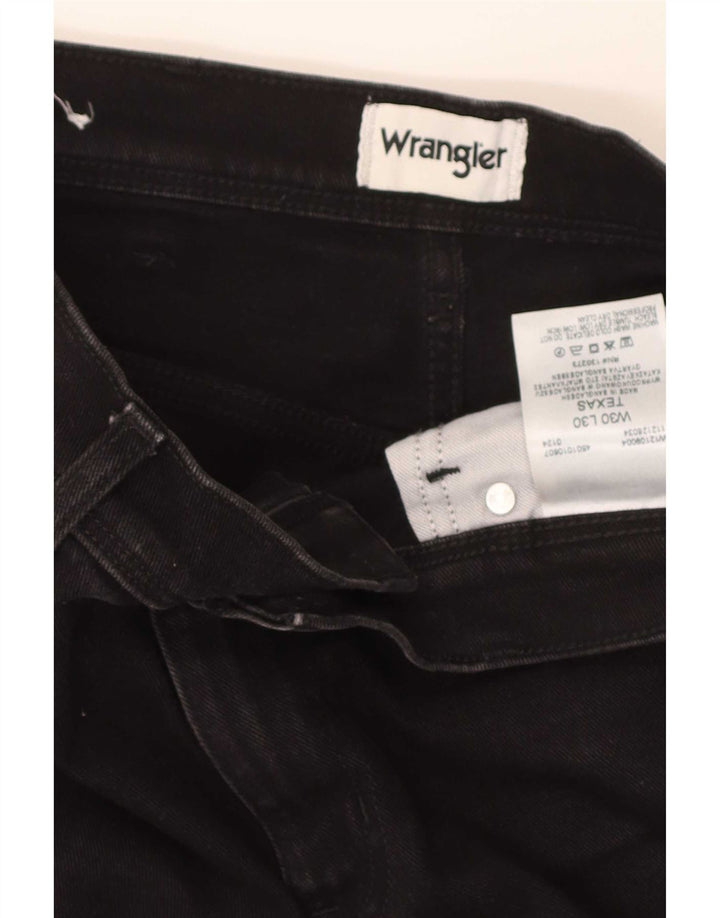 Wrangler Herre Texas Straight Jeans W30 L30 Sort Bomuld