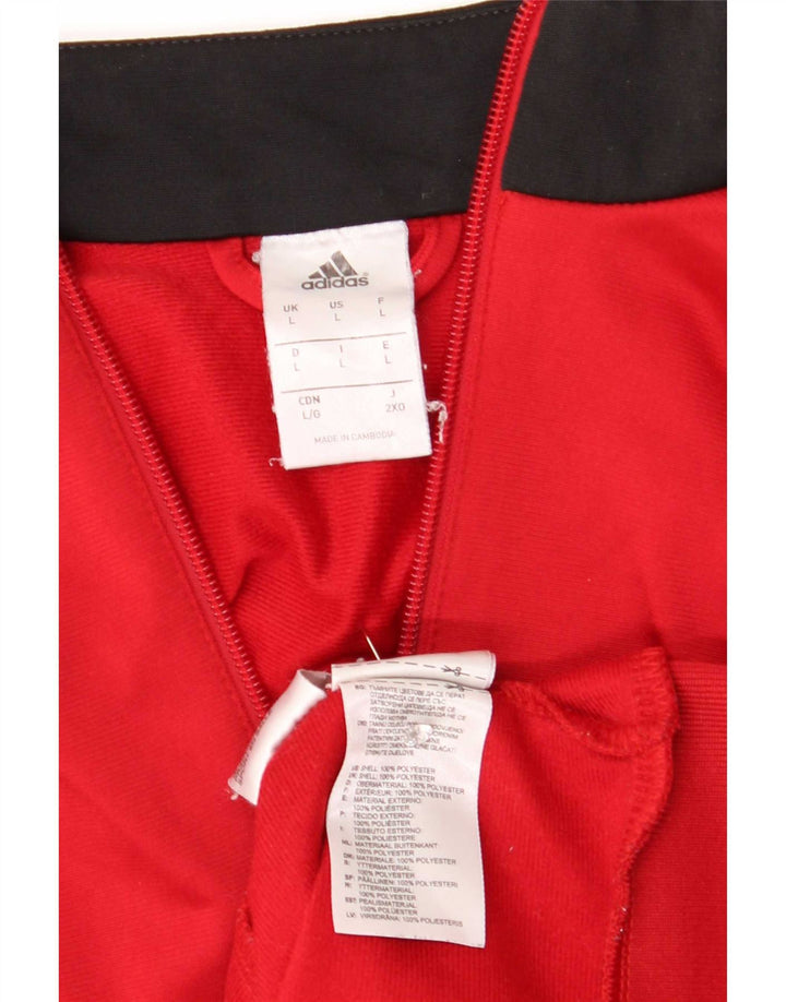 Adidas Træningsdragt til mænd, topjakke, stor rød polyester