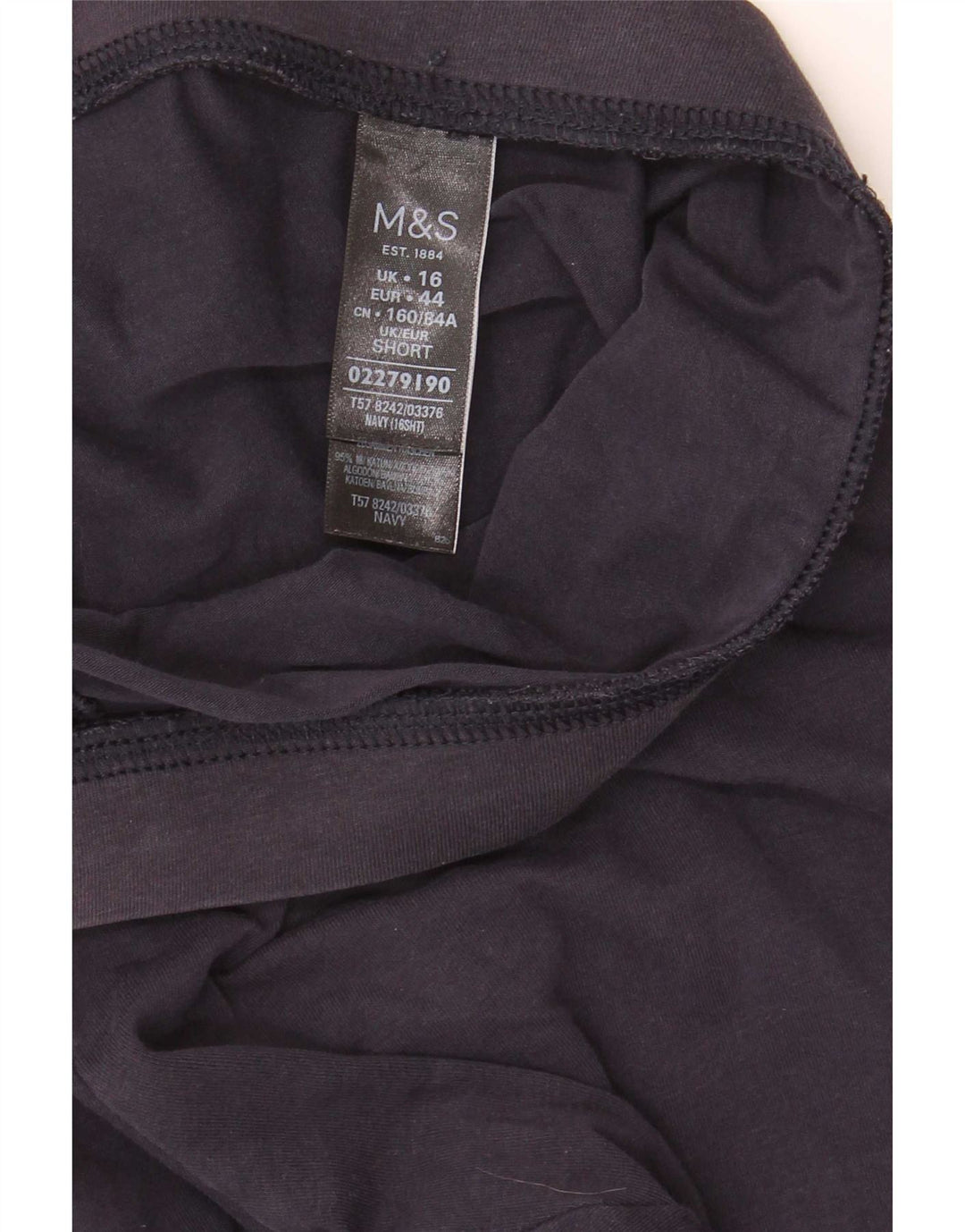 Marks & Spencer Womens Leggings UK 16 Large Navy Blue Cotton