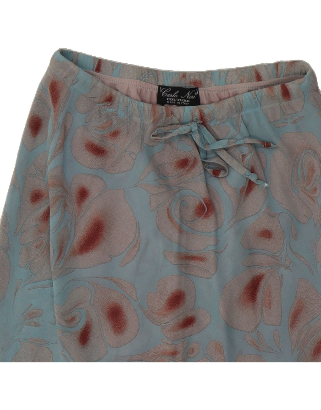 VINTAGE Womens High Waist Abstract Pattern A-Line Skirt Medium W24 Blue Vintage Vintage and Second-Hand Vintage from Messina Hembry 